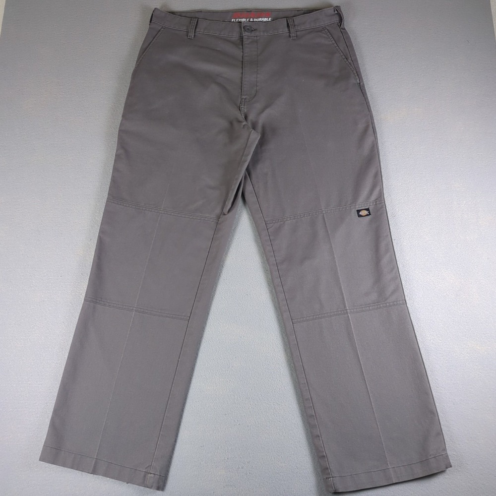 Dickies Double Knee Pants Mens 36x31 Gray Loose Fit Workwear 5 Pocket Utility